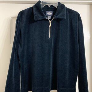 Dockers Brand Women's Black Velour Jacket, Size Medium